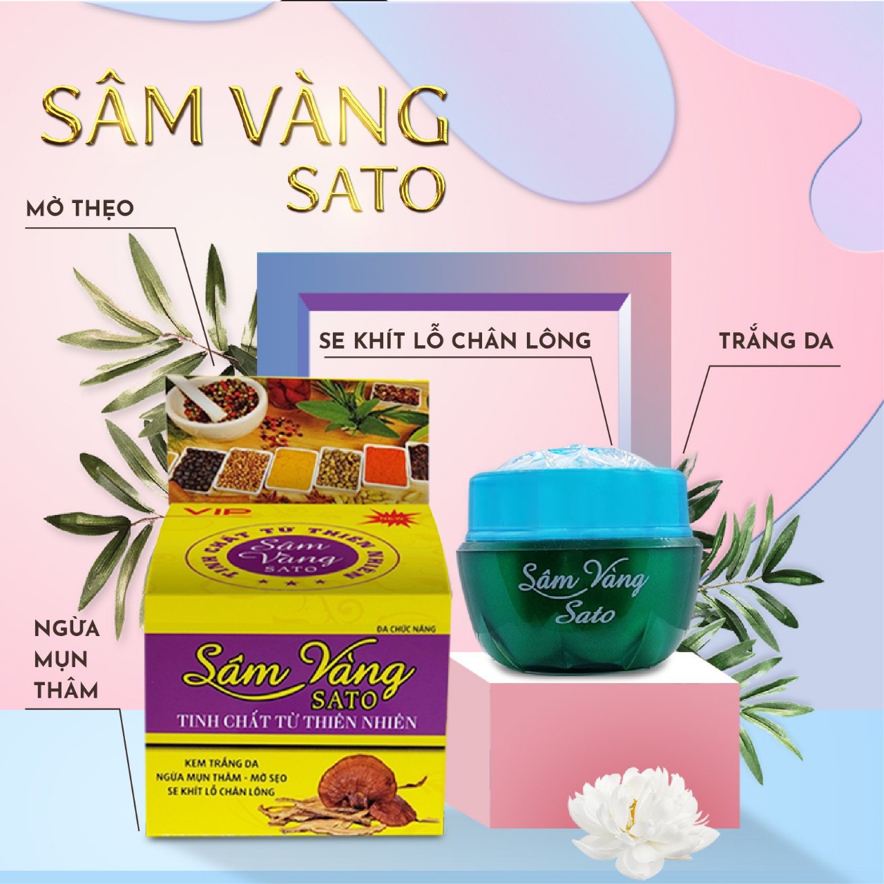 Kem Trị Mụn sâm vàng sato