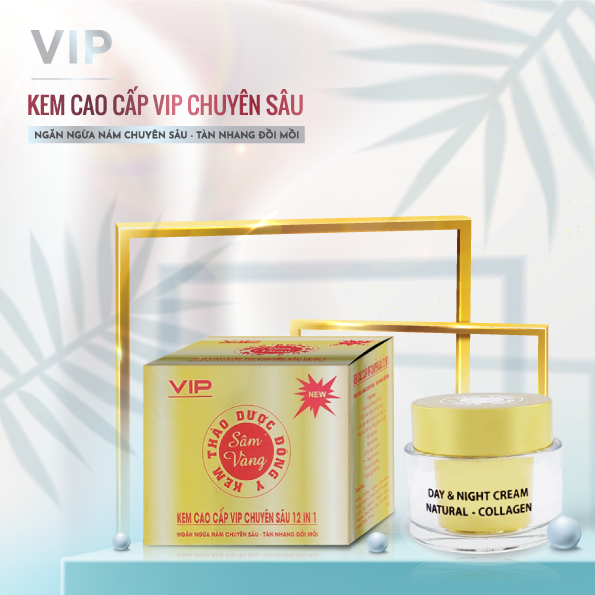 Kem Cao Cấp Vip Chuyên Sâu 12 In 1 SÂM VÀNG SATO THẢO DƯỢC ( Ngăn Ngừa Nám Chuyên Sâu - Tàn Nhang - Đồi Mồi )